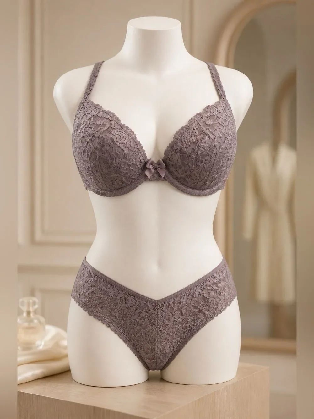 Victoria's Secret Mauve Lace Bra and Panty